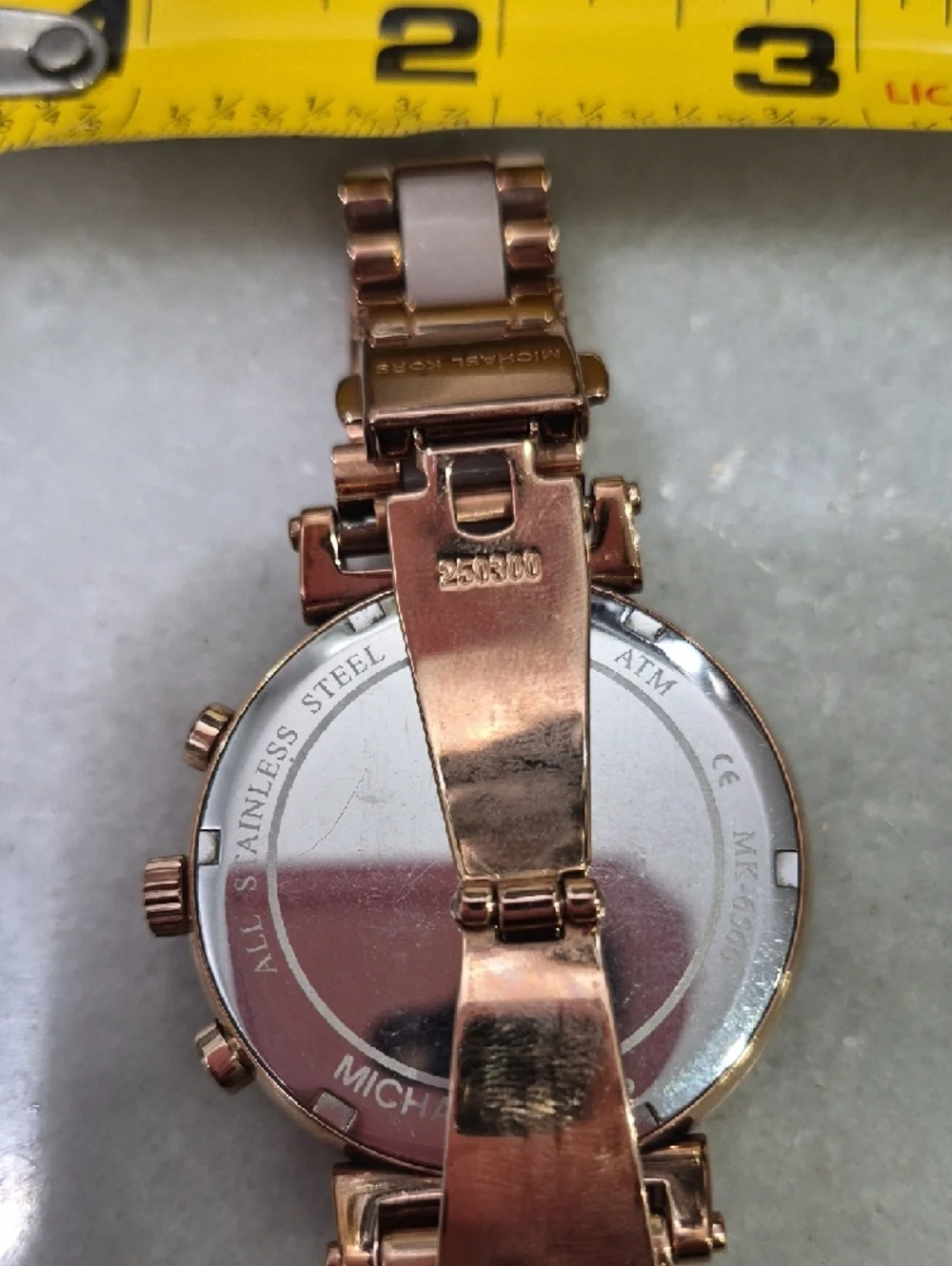 Michael Kors Rose Gold and Pink Dial Crystal-Accent Chronograph Watch - Picture 6 of 8